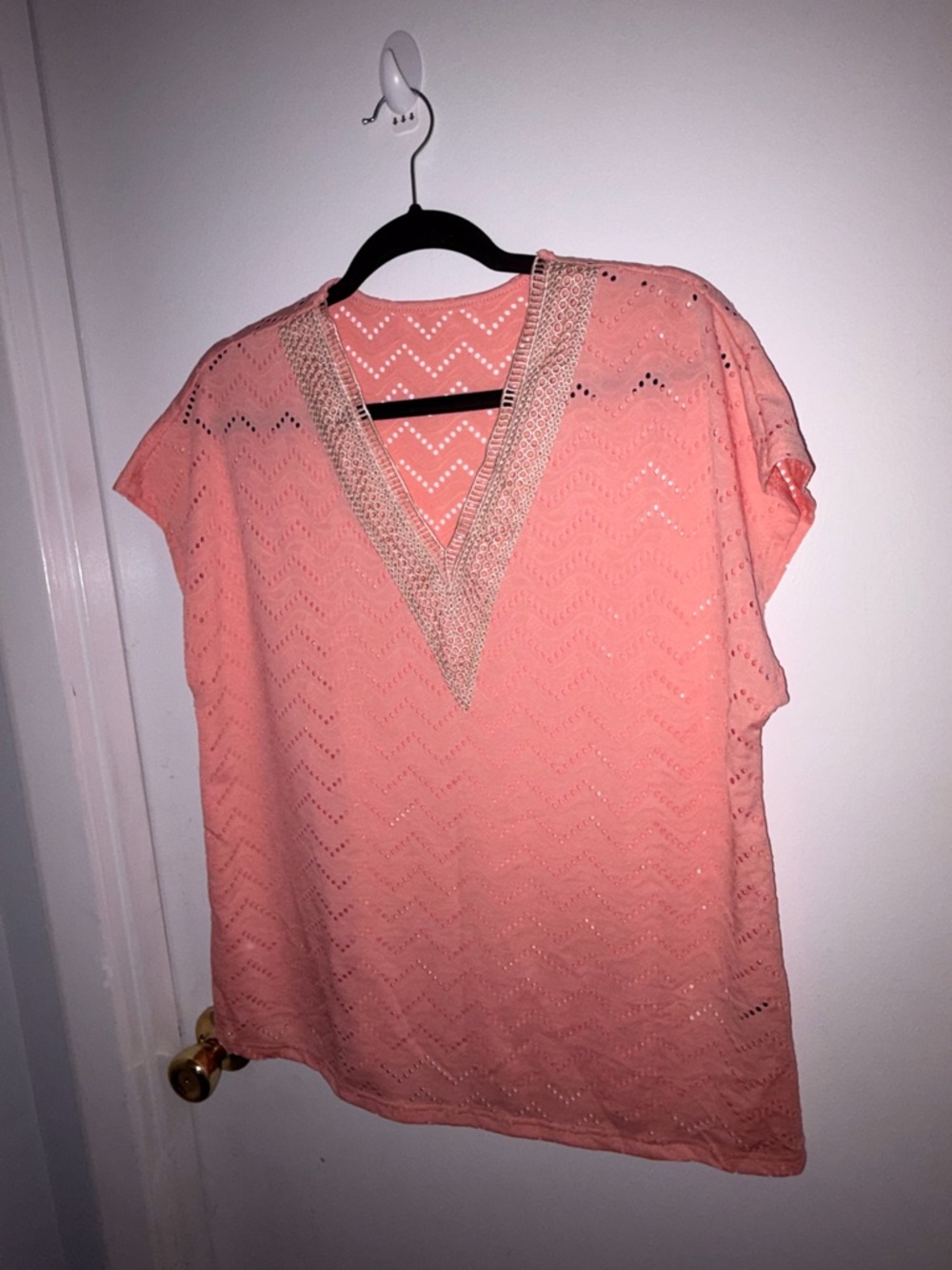 Women’s Large Top | Blouse | Boho | Bright Peach | Airy | Nwot